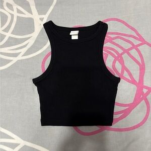 H&M Black High Neck Tank Top